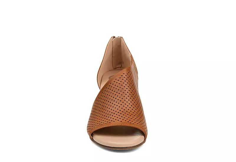 Journee Collection Womens Aretha Wedge Sandal - Cognac 3 Journee Collection Womens Aretha Wedge Sandal - Cognac - Image 3