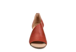Journee Collection Womens Aretha Wedge Sandal - Rust -Fami Shoes Sales US 01 102154 02