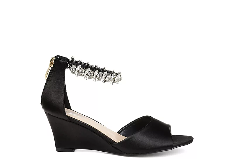 Journee Collection Womens Connor Wedge Sandal - Black 2 Journee Collection Womens Connor Wedge Sandal - Black - Image 2