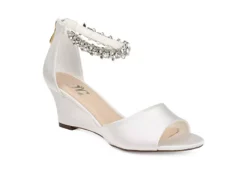 Journee Collection Womens Connor Wedge Sandal - White