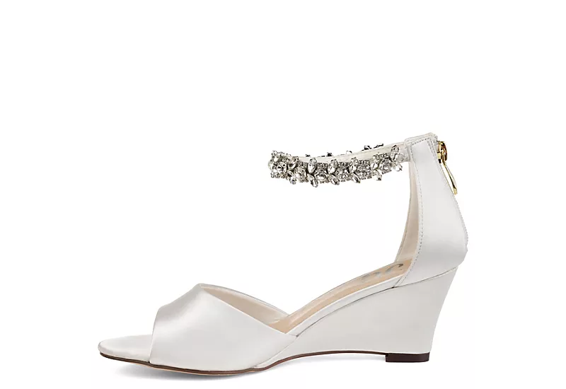 Journee Collection Womens Connor Wedge Sandal - White 4 Journee Collection Womens Connor Wedge Sandal - White - Image 4