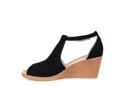 Journee Collection Womens Kedzie Wedge Sandal - Black -Fami Shoes Sales US 01 102265 03