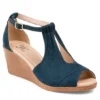 Journee Collection Womens Kedzie Wedge Sandal - Blue