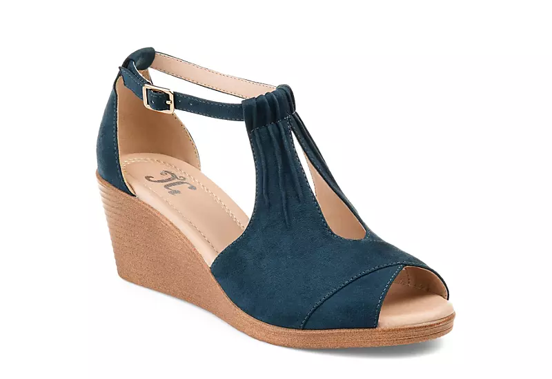 Journee Collection Womens Kedzie Wedge Sandal - Blue 1 Journee Collection Womens Kedzie Wedge Sandal - Blue