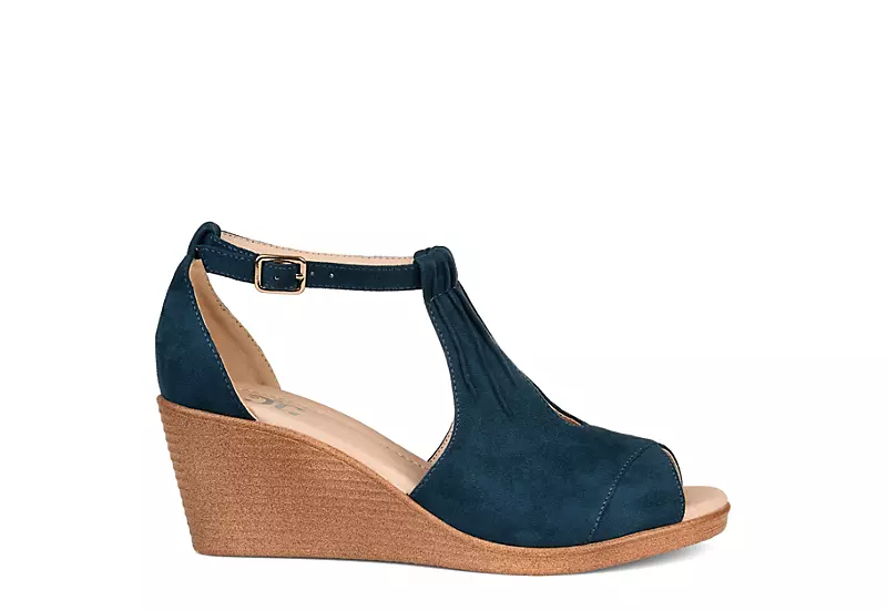 Journee Collection Womens Kedzie Wedge Sandal - Blue 2 Journee Collection Womens Kedzie Wedge Sandal - Blue - Image 2
