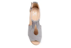 Journee Collection Womens Kedzie Wedge Sandal - Grey -Fami Shoes Sales US 01 102267 05