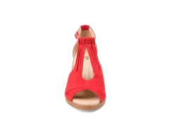 Journee Collection Womens Kedzie Wedge Sandal - Red 9 Journee Collection Womens Kedzie Wedge Sandal - Red -Fami Shoes Sales US 01 102268 02