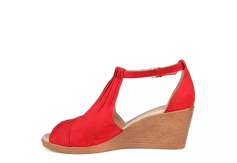 Journee Collection Womens Kedzie Wedge Sandal - Red 4 Journee Collection Womens Kedzie Wedge Sandal - Red - Image 4