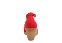 Journee Collection Womens Kedzie Wedge Sandal - Red 11 Journee Collection Womens Kedzie Wedge Sandal - Red -Fami Shoes Sales US 01 102268 04