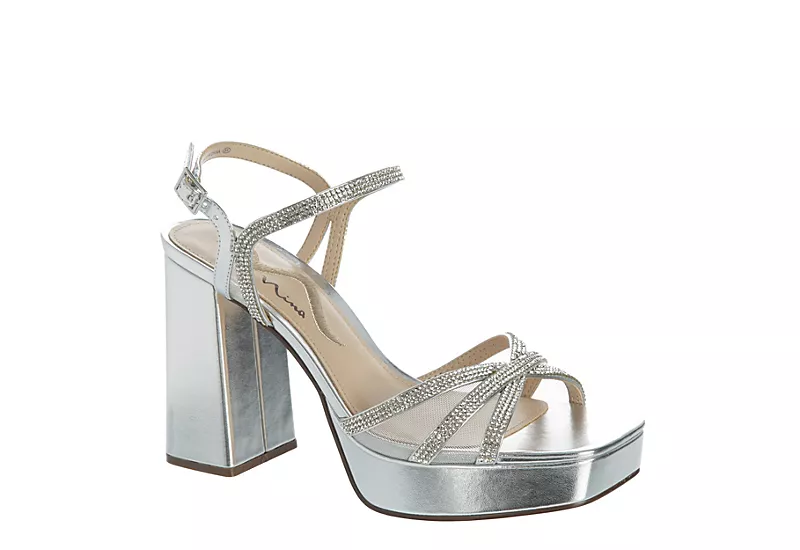 N By Nina Womens Sevyn Platform Sandal - Silver 1 N By Nina Womens Sevyn Platform Sandal - Silver