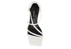 Nine West Womens Rolga Wedge Sandal - White -Fami Shoes Sales US 01 108884 03