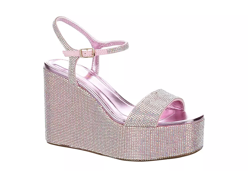 Madden Girl Womens Theo-r Wedge Sandal - Pink 1 Madden Girl Womens Theo-r Wedge Sandal - Pink