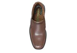 Nunn Bush Mens Bleeker Street Bike Toe Slip On Oxford - Cognac -Fami Shoes Sales US 01 500489 05