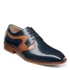 Stacy Adams Mens Palmer Plain Toe Medallion Oxford - Navy