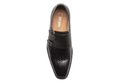 Stacy Adams Mens Torrance Plain Toe Double Monk Strap Oxford - Black -Fami Shoes Sales US 01 501558 05