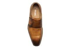 Stacy Adams Mens Torrance Plain Toe Double Monk Strap Oxford - Cognac -Fami Shoes Sales US 01 501559 05