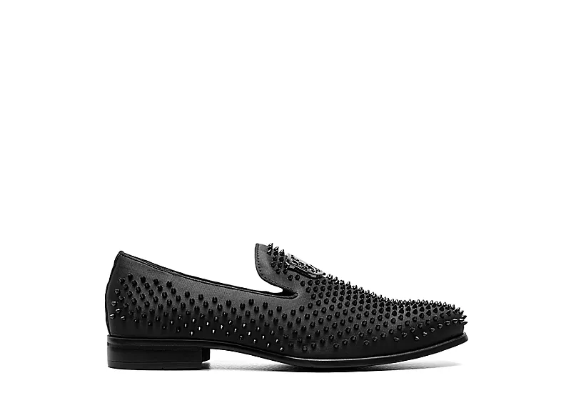 Stacy Adams Mens Sabre Spiked Slip On Oxford - Black 2 Stacy Adams Mens Sabre Spiked Slip On Oxford - Black - Image 2