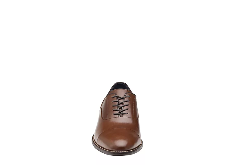 Johnston & Murphy Mens Stockton Cap Toe Oxford - Dark Tan 3 Johnston & Murphy Mens Stockton Cap Toe Oxford - Dark Tan - Image 3