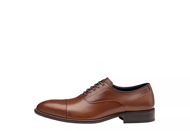 Johnston & Murphy Mens Stockton Cap Toe Oxford - Dark Tan 4 Johnston & Murphy Mens Stockton Cap Toe Oxford - Dark Tan - Image 4