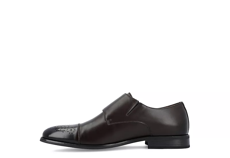 Vance Co Mens Atticus Cap Toe Double Monk Strap Oxford - Brown 4 Vance Co Mens Atticus Cap Toe Double Monk Strap Oxford - Brown - Image 4