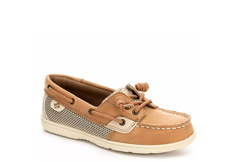 Sperry Girls Shoresider 3 Eye Boat Shoe - Tan 1 Sperry Girls Shoresider 3 Eye Boat Shoe - Tan