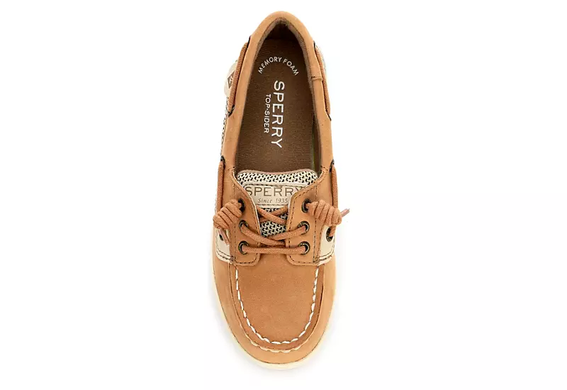 Sperry Girls Shoresider 3 Eye Boat Shoe - Tan 6 Sperry Girls Shoresider 3 Eye Boat Shoe - Tan - Image 6