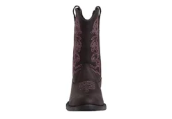 Deer Stags Boys Ranch Western Boot - Dark Brown -Fami Shoes Sales US 01 700040 02