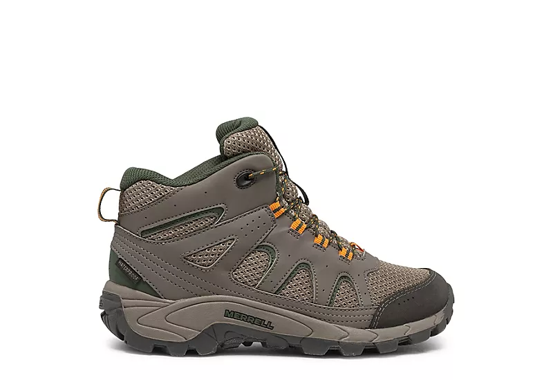 Merrell Boys Oakcreek Mid Hiking Shoe - Brown 2 Merrell Boys Oakcreek Mid Hiking Shoe - Brown - Image 2