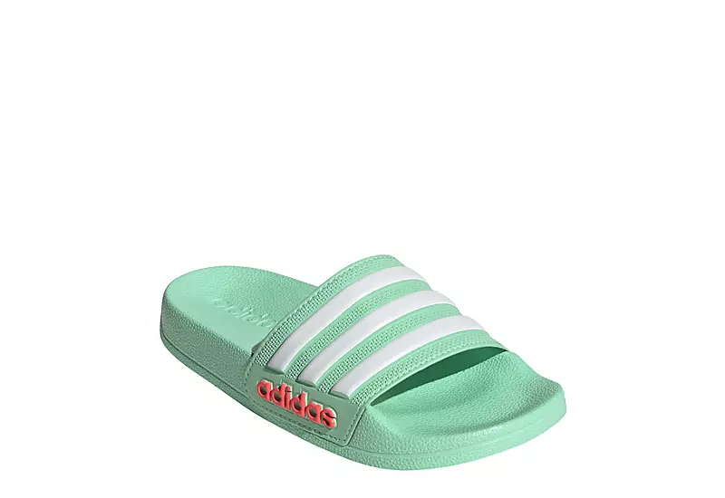 Adidas Girls Adilette Slide Sandal - Mint 1 Adidas Girls Adilette Slide Sandal - Mint