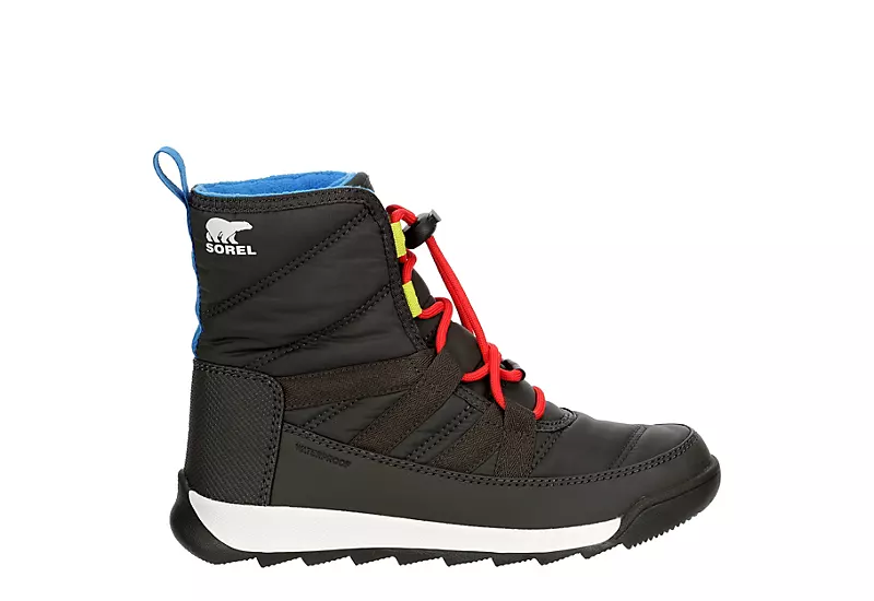 Sorel Boys Whitney Ii Short Lace Wp Snow Boot - Black 2 Sorel Boys Whitney Ii Short Lace Wp Snow Boot - Black - Image 2