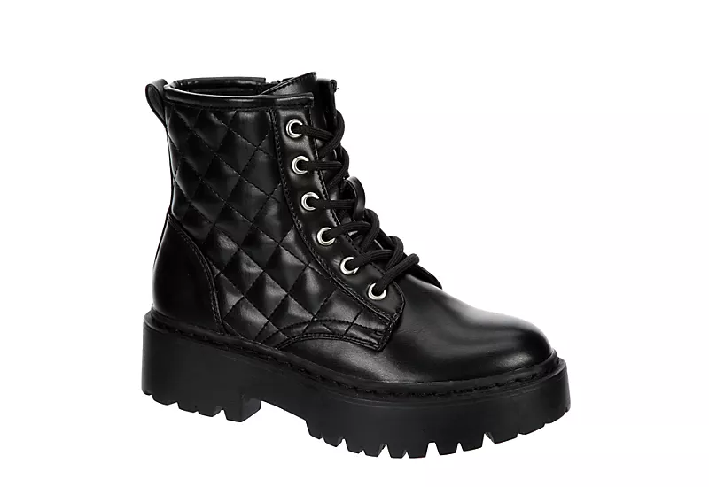 Madden Girl Girls Jrozzie Combat Boot - Black 1 Madden Girl Girls Jrozzie Combat Boot - Black