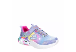 Skechers Girls Unicorn Dreams Light Up Sneaker - Light Blue