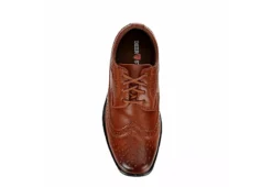 Deer Stags Boys Ace Wingtip Oxford - Cognac -Fami Shoes Sales US 01 702674 05