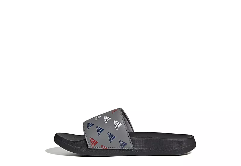 Adidas Boys Adilette Comfort Slide Sandal - Grey 3 Adidas Boys Adilette Comfort Slide Sandal - Grey - Image 3