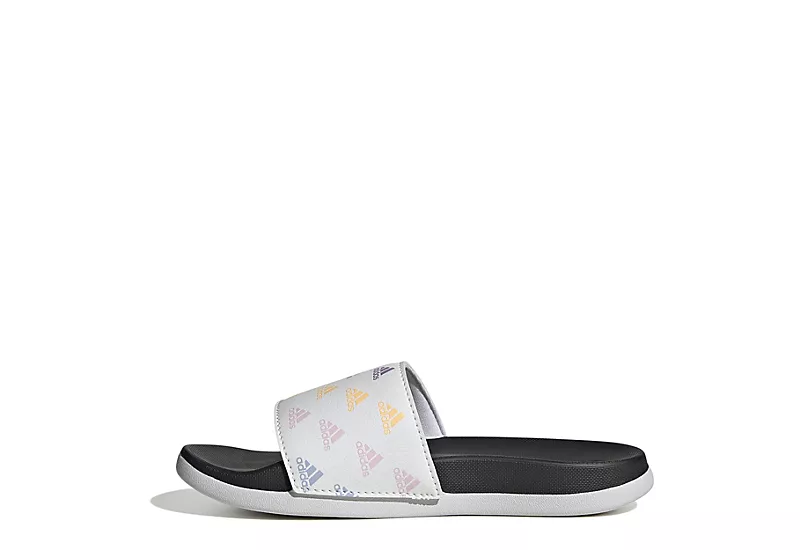 Adidas Girls Adilette Comfort Slide Sandal - Grey 3 Adidas Girls Adilette Comfort Slide Sandal - Grey - Image 3