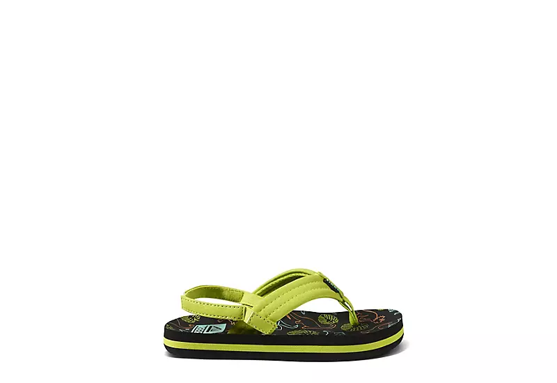 Reef Boys Infant Little Ahi Flip Flop Sandal - Green 2 Reef Boys Infant Little Ahi Flip Flop Sandal - Green - Image 2