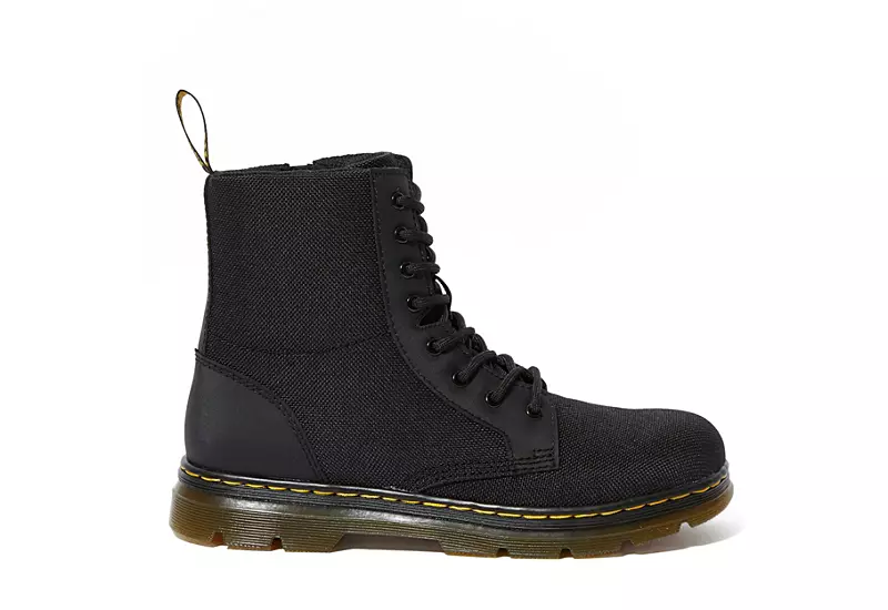 Dr. Martens Dr.martens Boys Combs Combat Boot - Black 2 Dr. Martens Dr.martens Boys Combs Combat Boot - Black - Image 2