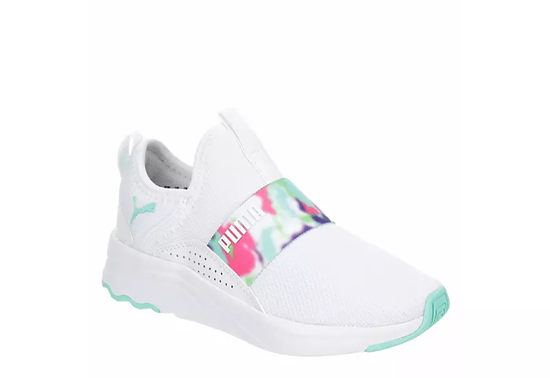 Puma Girls Big Kid Softride Sophia Slip On Sneaker - White 1 Puma Girls Big Kid Softride Sophia Slip On Sneaker - White
