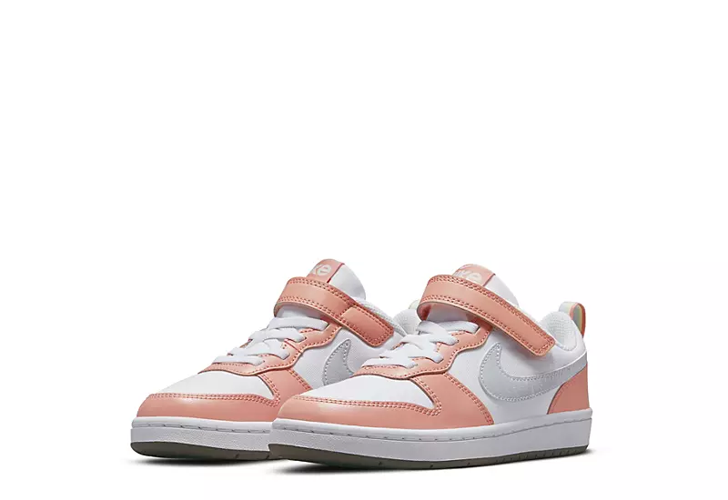 Nike Girls Court Borough 2 Low Top Sneaker - White 1 Nike Girls Court Borough 2 Low Top Sneaker - White