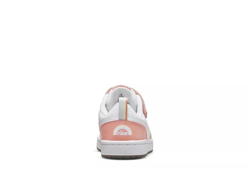 Nike Girls Court Borough 2 Low Top Sneaker - White 4 Nike Girls Court Borough 2 Low Top Sneaker - White - Image 4