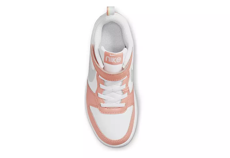 Nike Girls Court Borough 2 Low Top Sneaker - White 5 Nike Girls Court Borough 2 Low Top Sneaker - White - Image 5