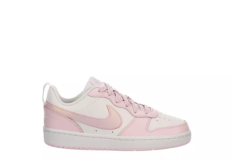 Nike Girls Court Borough 2 Low Top Sneaker - White 2 Nike Girls Court Borough 2 Low Top Sneaker - White - Image 2