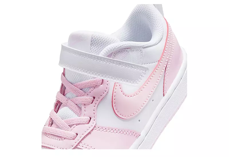 Nike Girls Court Borough 2 Low Top Sneaker - White 7 Nike Girls Court Borough 2 Low Top Sneaker - White - Image 7