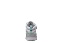 Nike Girls Court Borough 2 Mid Top Sneaker - Platinum -Fami Shoes Sales US 01 808056 03