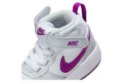 Nike Girls Infant Court Borough 2 Mid Top Sneaker - Platinum -Fami Shoes Sales US 01 808080 06