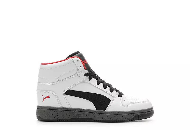 Puma Boys Rebound Layup Mid Sneaker - White 2 Puma Boys Rebound Layup Mid Sneaker - White - Image 2