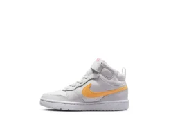 Nike Girls Court Borough 2 Mid Top Sneaker - White -Fami Shoes Sales US 01 808289 02