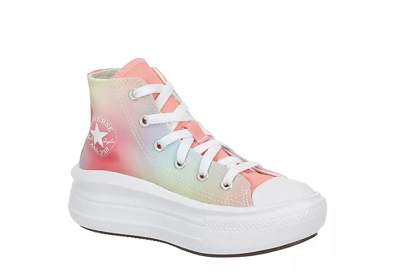 Converse Girls Chuck Taylor All Star Move High Top Sneaker - Pink 1 Converse Girls Chuck Taylor All Star Move High Top Sneaker - Pink