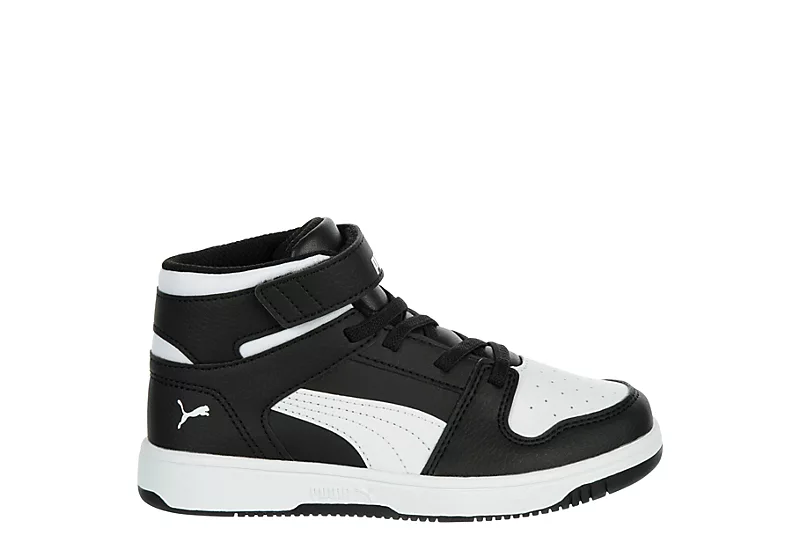 Puma Boys Rebound Layup Sneaker - Black 2 Puma Boys Rebound Layup Sneaker - Black - Image 2