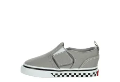 Vans Boys Infant Asher Slip On Sneaker - Grey -Fami Shoes Sales US 01 808425 03